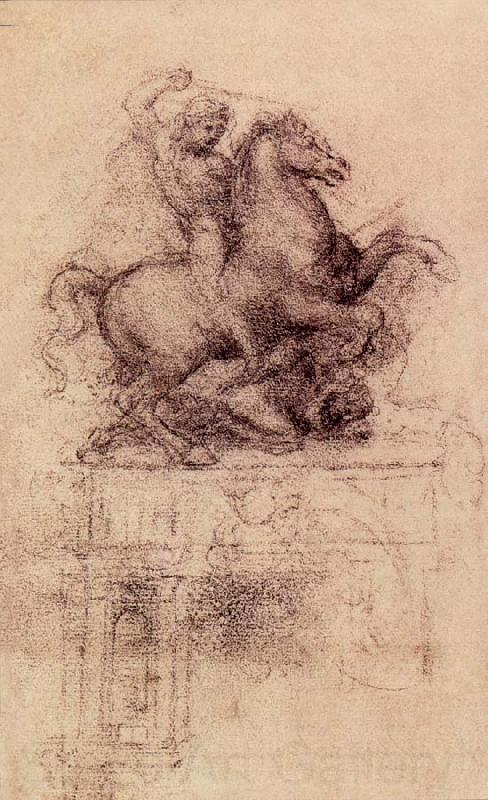LEONARDO da Vinci Study Fur the Trivulzio-monument Spain oil painting art
